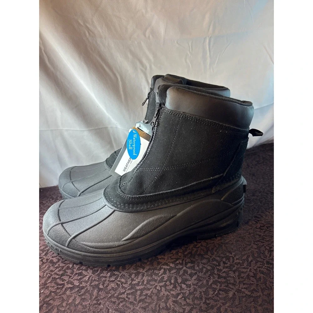 Weatherproof Benson Mens Black Suede Waterproof Insulated Winter Duck Boots 13M